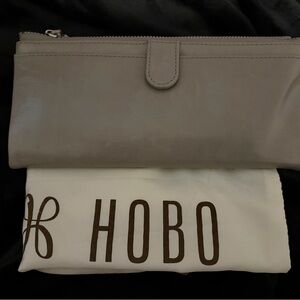 HOBO Grey Magnetic Leather Bifold Wallet